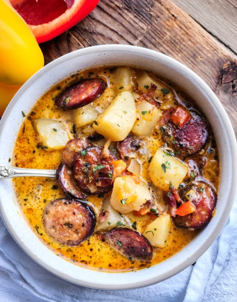 bowl of sausage soup